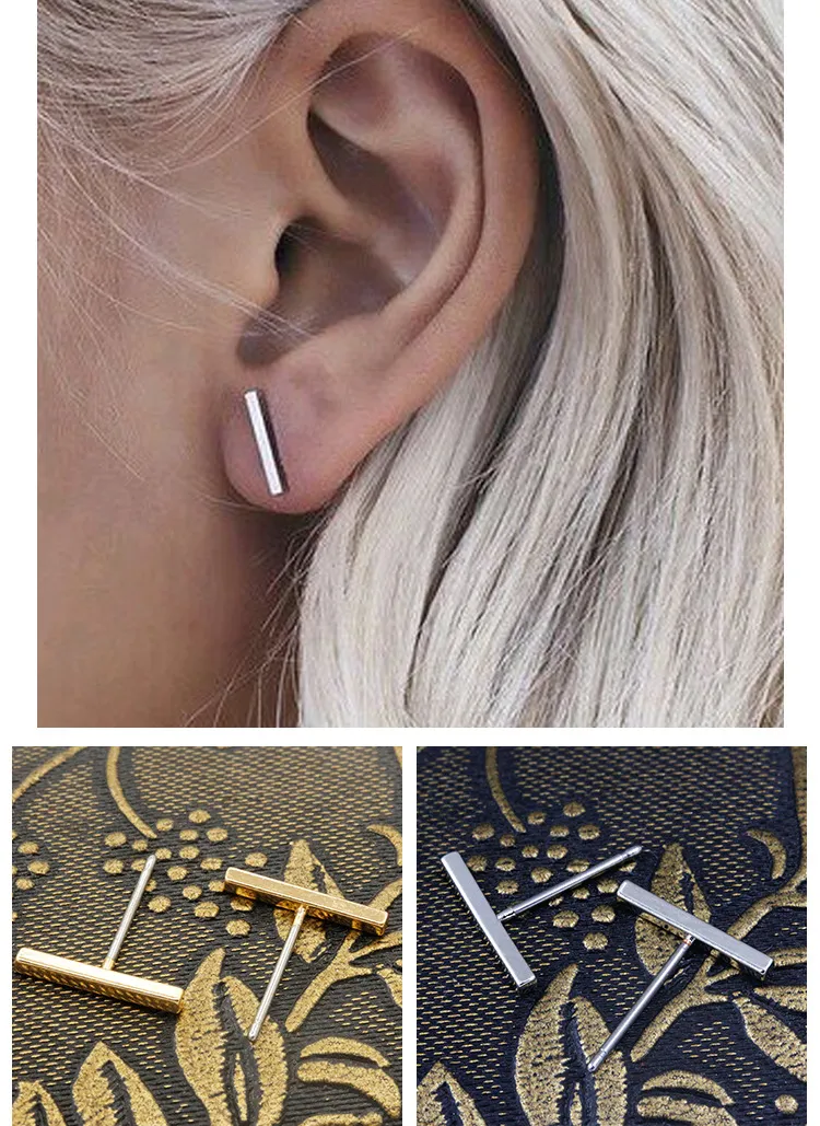 Boucles d'oreilles en cuivre de conception simple de 1,2 cm pour hommes et femmes, accessoires d'oreille de fête punk pour garçons et filles