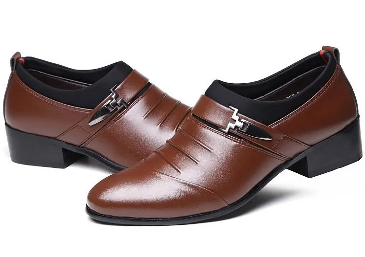 hot sale man dress shoe Flat Shoes Men's Business Oxfords Casual Shoe Black Brown Genuine Leather Derby Shoes size 38-44
