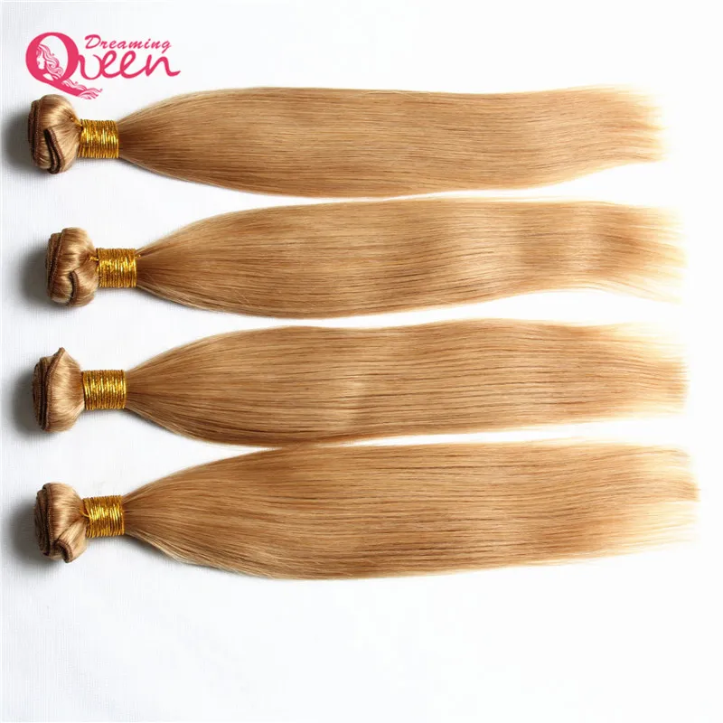 #27 Honey Blonde Color Ombre Brazilian Straight Hair Bundles Ombre Virgin Human Hair Weaves Ombre Human Hair Extension