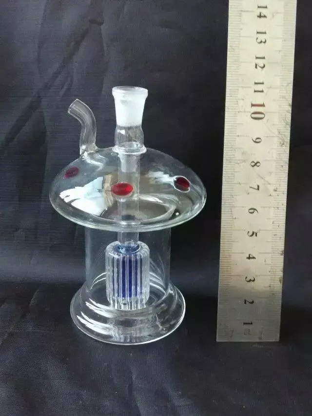 Cogumelos hookah bongs de vidro acessórios, Tubos único queimador de óleo de vidro tubulações de água Cachimbo de vidro plataformas petrolíferas fumadores com conta-gotas