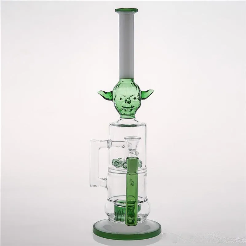 2017 New Fashion Green Monster Glass Bong With Water Bubber Grace Cone