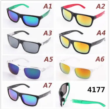 Lunettes de soleil réfléchissantes colorées, lunettes de sports de plein air, lunettes de soleil réfléchissantes 4177, une variété de lunettes de soleil de style en gros