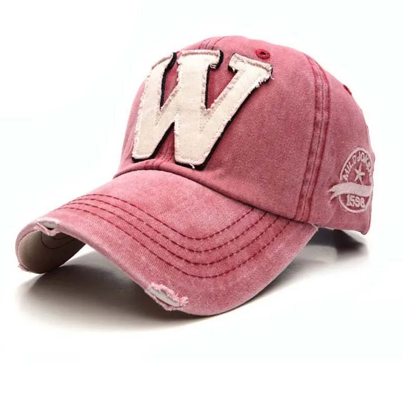 W Snapback Denim Baseball Cap - Stylish Letter W Snapback Hat for Men & Women ...