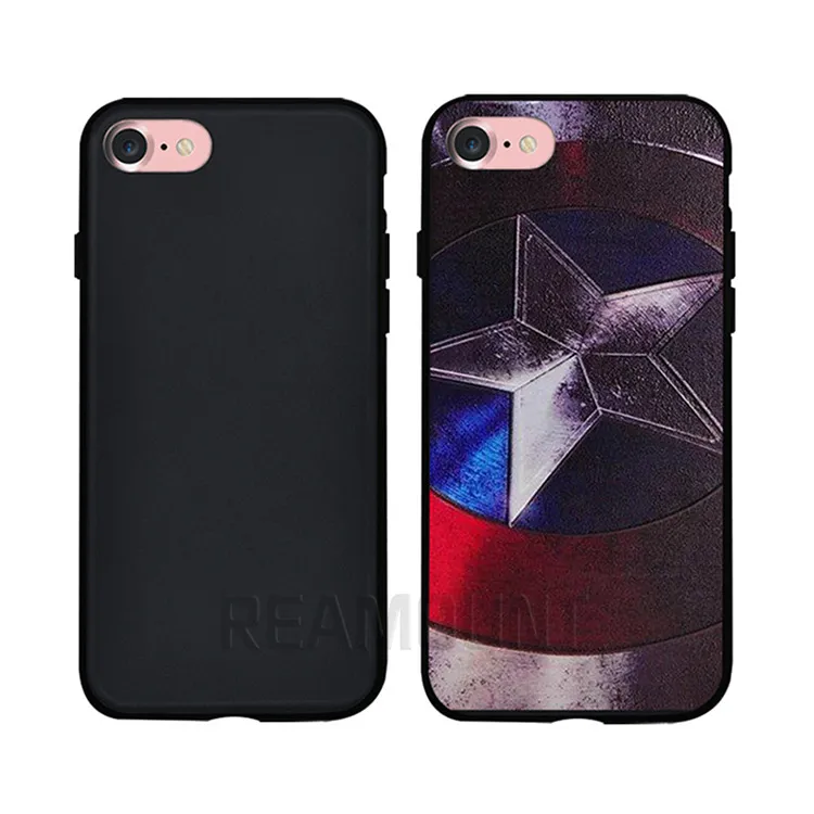 Atacado 3d alívio uv impressão telefone case diy tampa colorida personalizada para samsung note 7 nota 5 tampa do telefone preto