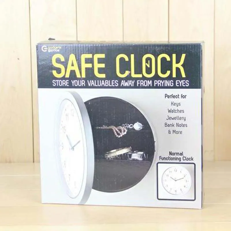 2017 New Wall Clock Hidden Secret Compartment Safe Money Stash Jewellery Stuff Storage White 10-inch 