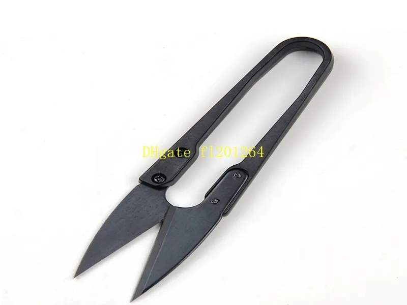 100 stks / partij Snelle verzending Hoge kwaliteit Carbon Steel Yarn Black Handle Thread Cross Stitch u Scissors Tailor Naaien Cutter