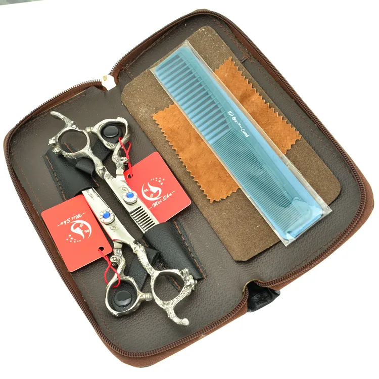 6.0Inch Meisha Dragon Handvat Kapper Schaar Professionele Kappers Schaar Kits Haar Snijden Dunner Shears JP440C, HA0280