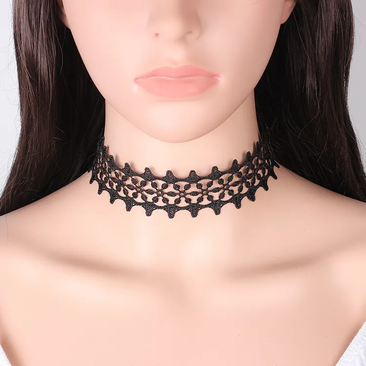 Good-Life 6pcs Women Choker Necklaces Black Lace Stretchy Tattoo Choker  Necklace Set 