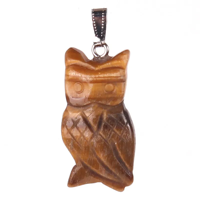 Unieke mooie gesneden gemengde natuursteen sieraden zwarte onyx gouden zand steen tijger oog blauw Aventurine opaal lucky uil hanger charms kralen