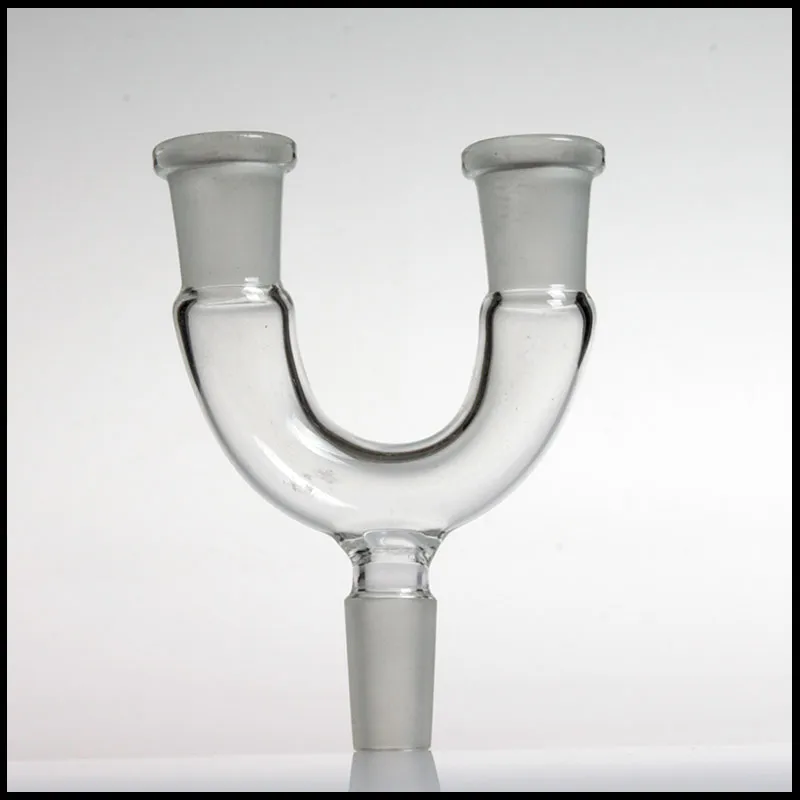 Glas-Drop-Down-Dropdown-Adapter, Doppelkopf-Adapter, 14,4 mm, 18,8 mm, männlich auf weiblich, für Wasserbongs und Pfeifen aus Glas