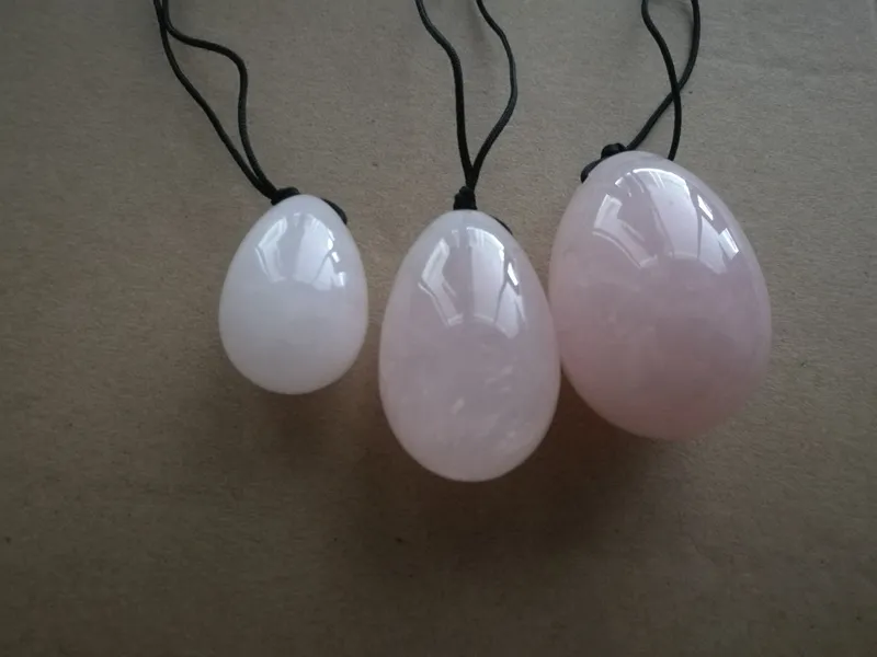 20sETs / Lot Quartz Crystal Eggs med rep Yoni Egg Massage Handboll Massager Boll för träningsboll Hälso- och sjukvårdsmassageverktyg