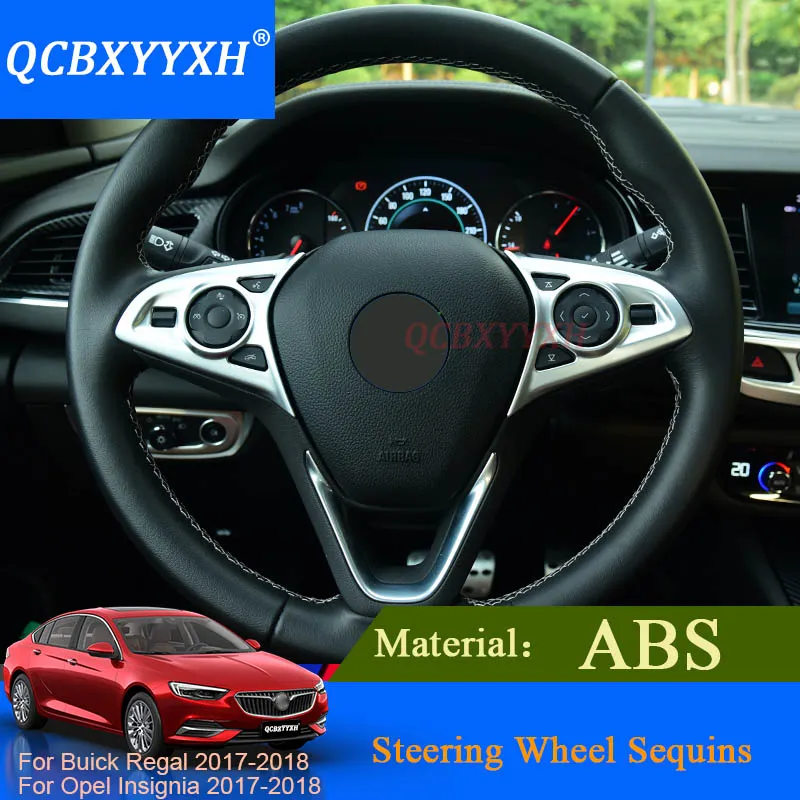 QCBXYYXH ABS Car Styling Internal Decoration Sticker For Buick Regal Opel Insignia 2017 2018 Steering Wheel Sequin Stickers