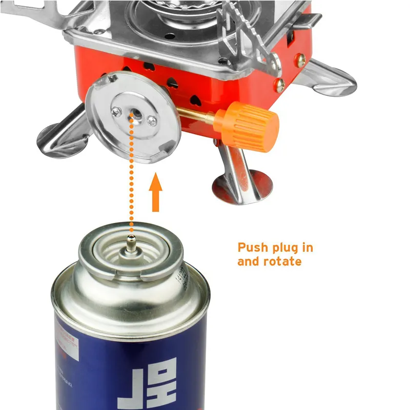 2017 Ao Ar Livre 4000BTU Piezoelectric Automático Um Queimador Fogões A Gás Quatro Praça Piquenique Camping Mochila Fogão