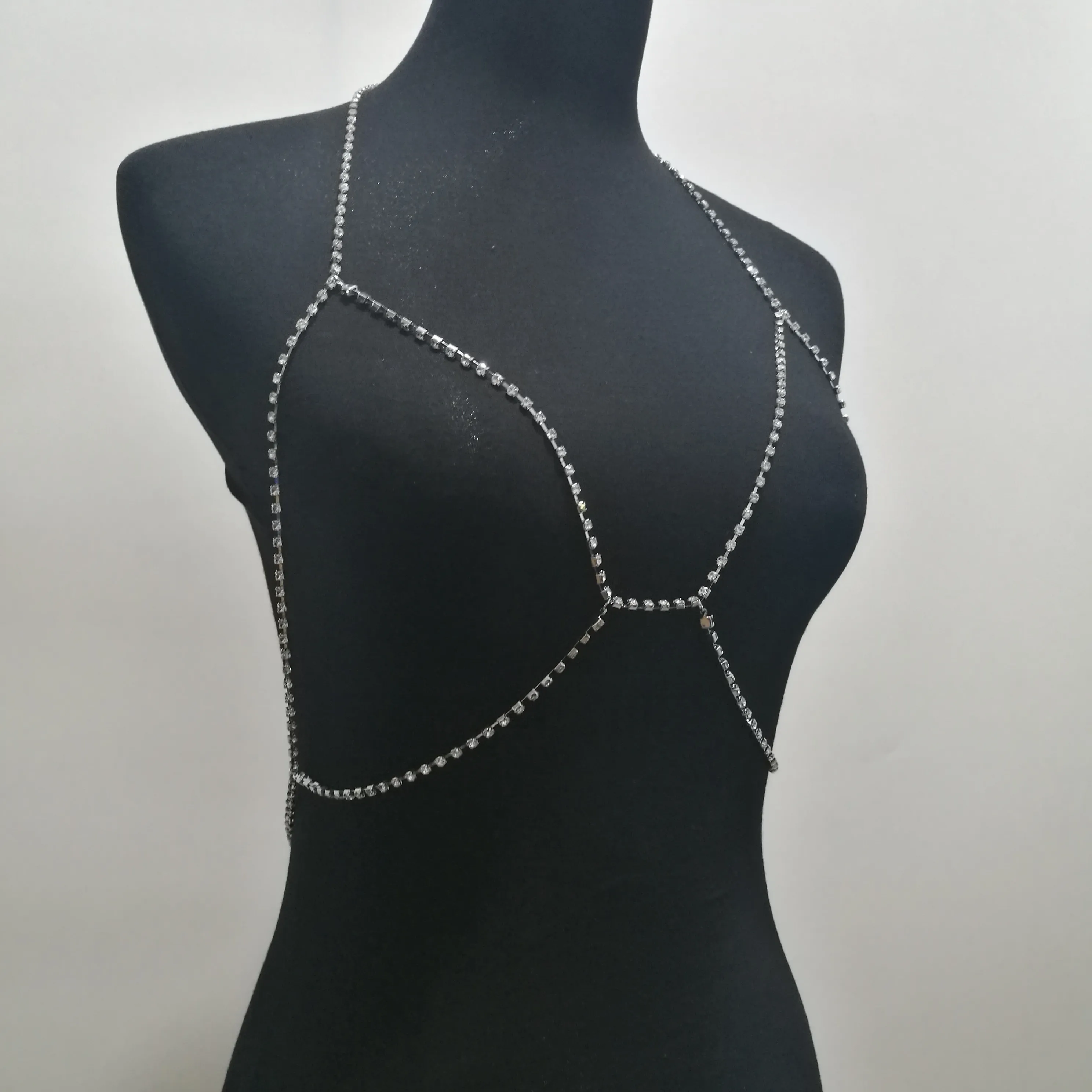 Fashion Brand Claw Crystal Bra Slave Harness Body Chain Women Rhinestone Choker Necklace Pendant Bikini  jewelry 2017