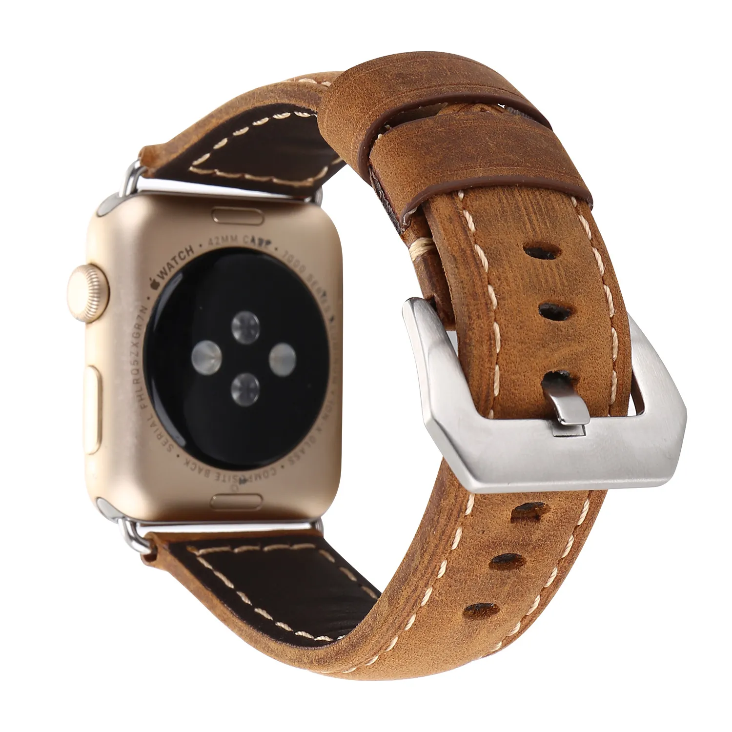 Moda de alta qualidade couro genuíno Band para Bandas Apple Watch para iWatch Strap 38 milímetros 42 milímetros 1 2 3 Series da banda pulseira cinto