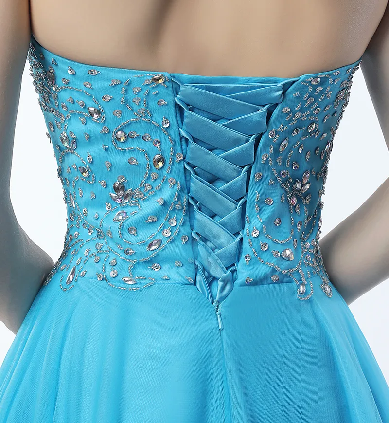 Spedizione gratuita Campione reale Sky Blue Prom Gowns Sweetheart abiti da cerimonia da sera Abiti da sera 2020 abito sposa