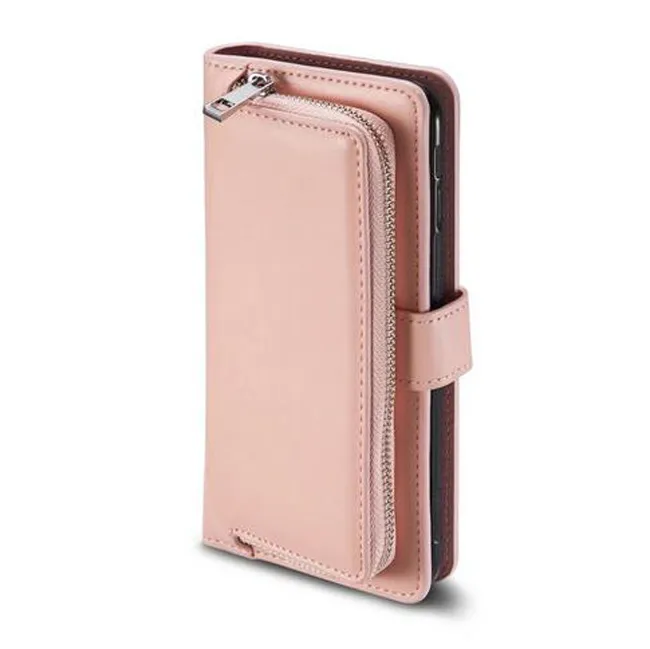 Multifunctionele portemonnee lederen tas voor iphone xs max xr 8 7 6 s plus s9 s10 plus rits portemonnee pouch telefoon gevallen dame handtas