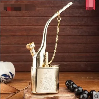 Ai Bao cigarette with old brass water pipe water pipe traditional handmade smoke pockets of tobacco shampoo dual water hookah