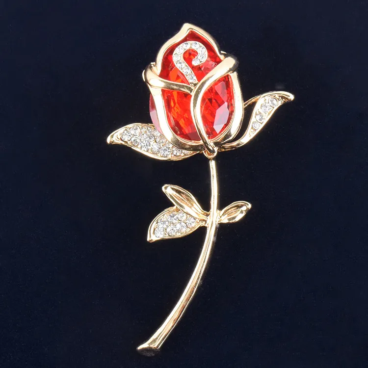 Vintage strass broche broche rose bijoux broche corsage de mariage pour nuptiale invitation de mariage costume fête robe broche cadeau