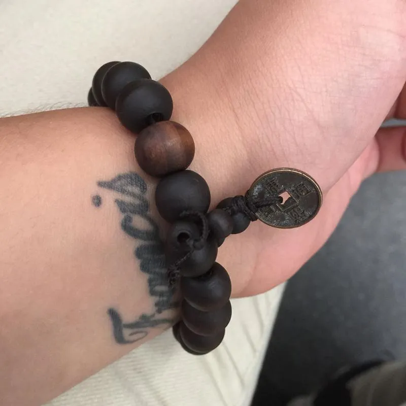 Tibetan Copper Buddha Bead Bracelet - Adjustable Meditation Lucky Bracelet For Men & Women, Light Brown