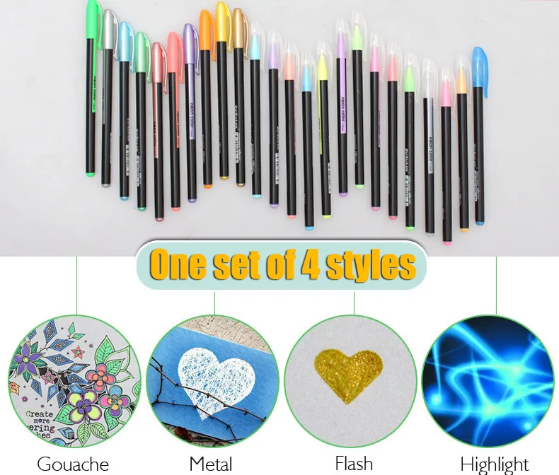 Wholesale 12/Soucolor Gel Pens Set With Refills Pastel, Neon, And