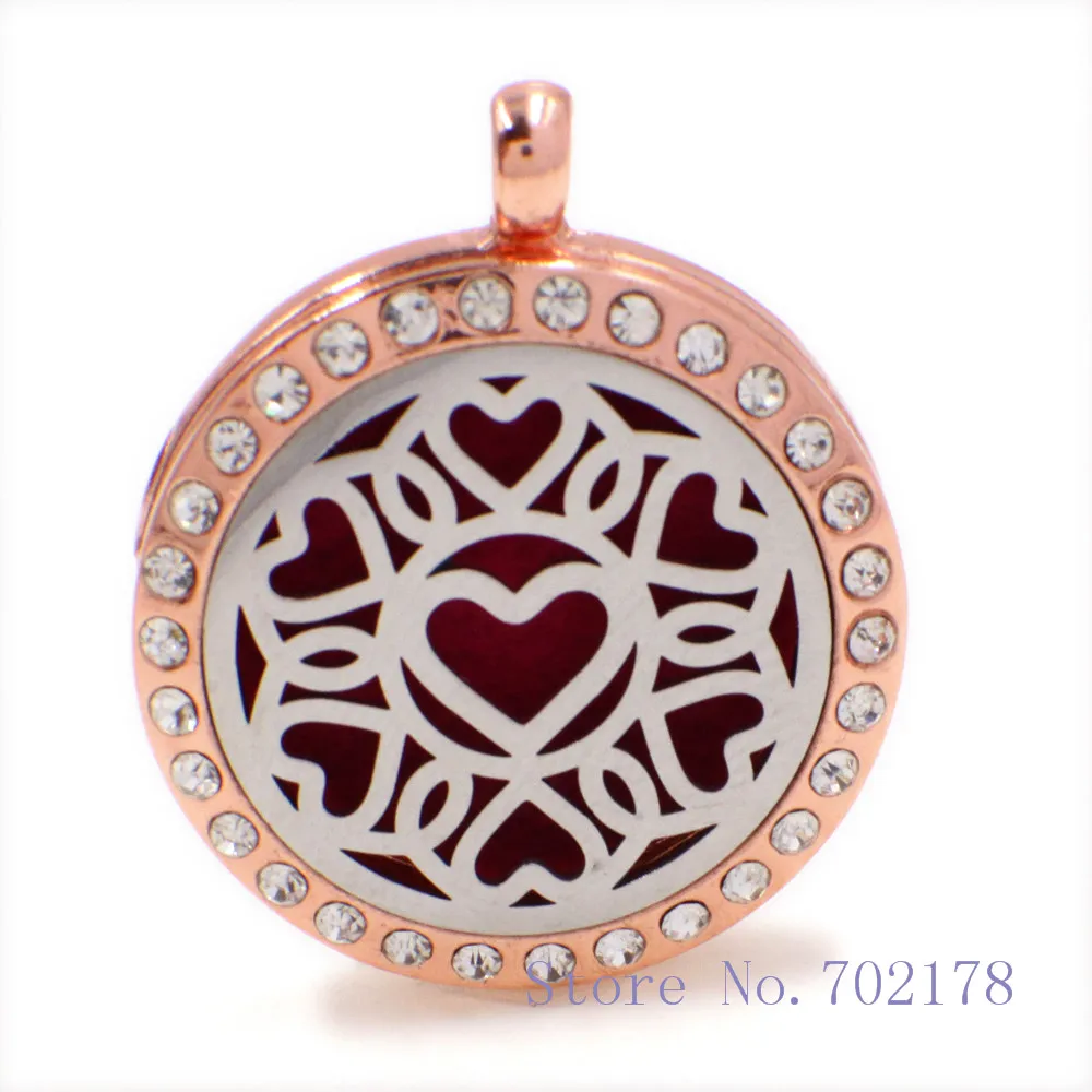 Hollow heart Magnetic Perfume Aromatherapy essential oil Diffuser Locket XX60 Hollow locket pendant with chain & Felt Pad randomly freely