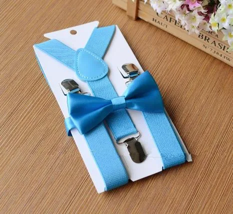 New Baby Children Kids Suspenders Bow Tie Set for 1-10T Baby Braces Elastic Y-back Boys Girls Suspenders Accessories 