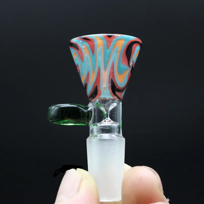 BOLS EN VERRE peigne à miel de couleur avec poignée ronde, joint mâle de 14,5 mm ou 18,8 mm pour bangs en verre