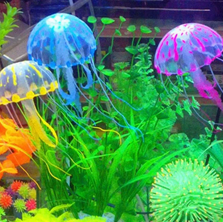 Effet lumineux méduse artificielle Aquarium décoration ornement ornement gratuit Sjipping G953