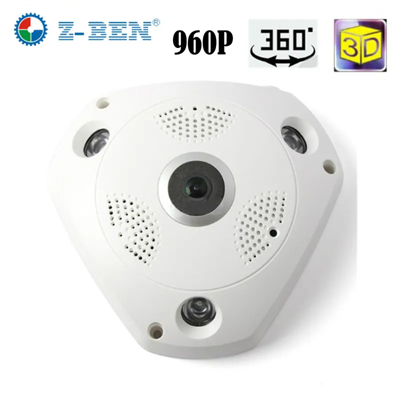 Z-BEN 1.3MP 960P Wifi IP Camera 360 Degree Panoramic Camera Home Security Video Surveillance Night Vision Fisheye Surveillance IP Camera