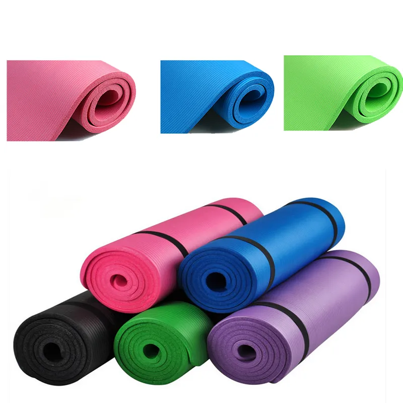 Tapis de yoga coloré en gros pour fitness antidérapant pour homme fille gym sport danse perdre du poids tapis pliant 10 mm 5 couleurs