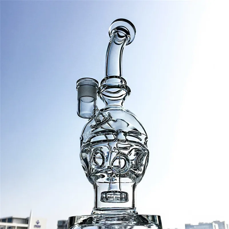 faberge vidro ovo bong plataformas petrolíferas reciclador com Swiss Perc Chuveiro de tubo de água perc DAB MFE011 sonda