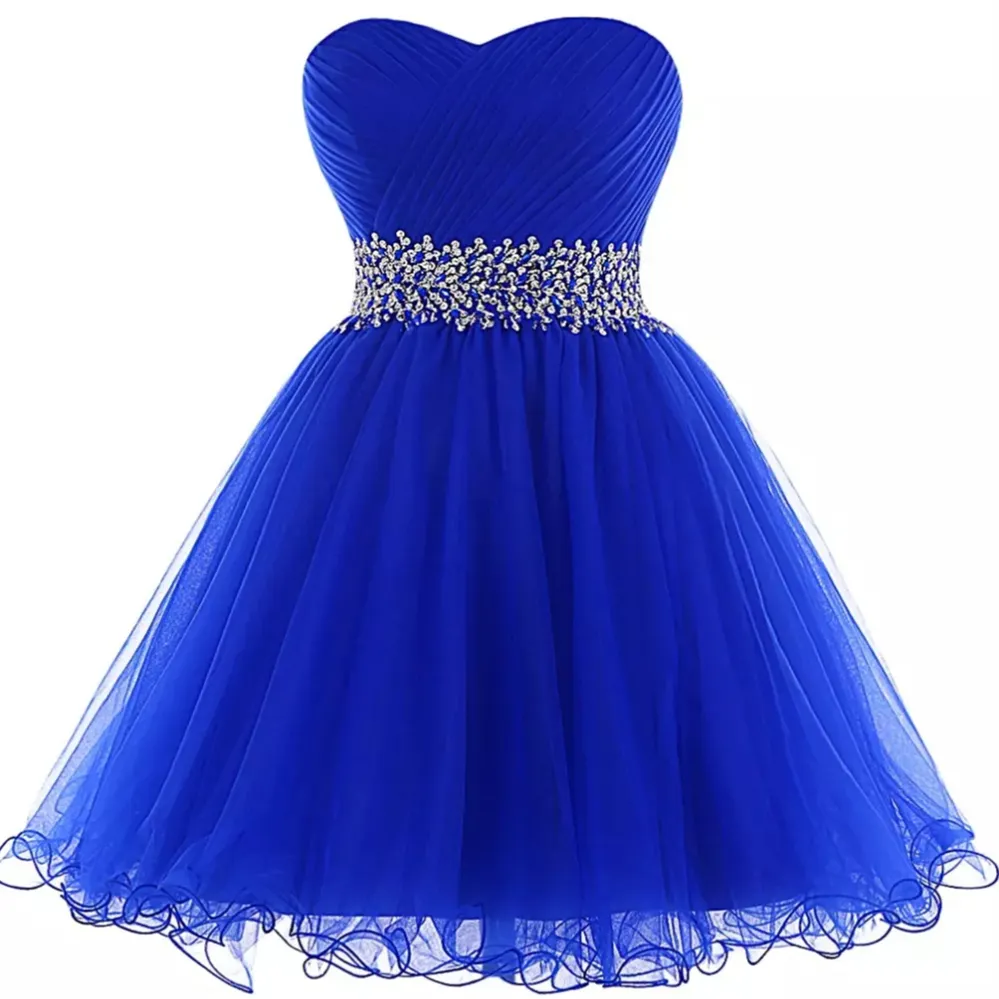 Organza Ball Gown Dresses Royal Blue 2020 Elegant Beaded