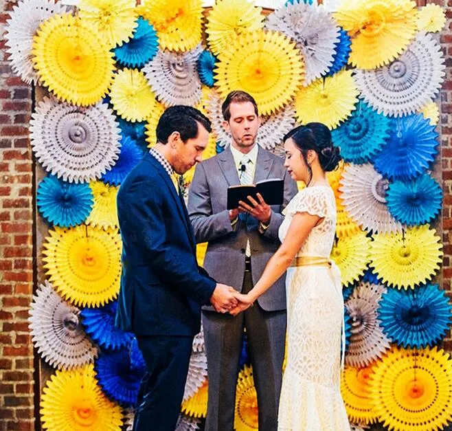 Abanicos de papel recortados de papel tisú, molinetes, artesanías de papel de flores colgantes para duchas, fiesta de boda, festival de cumpleaños