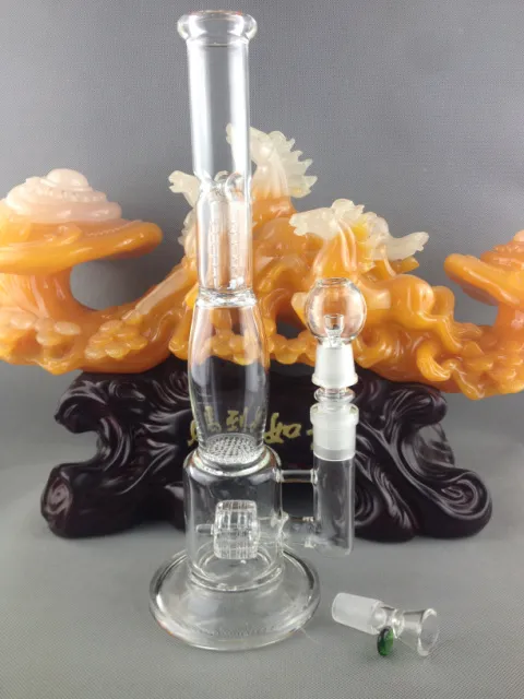 Hookahs 13" GLASS Concentrate Oil Rigs Perc Tire style bong with honeycomb diffuser SMOKING PIPE