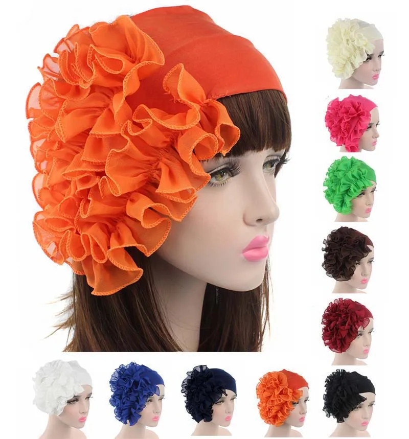 Grand fleur bandeau extensible élastique Yoga Hairband partie coiffure dentelle fleur cheveux accessoires 11 couleur