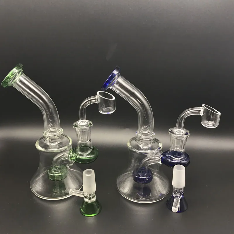 Glasbongs oljeriggar med gratis 2 mm tjock kvarts banger spik 6 tums minibägare Bong dab riggar vattenrör