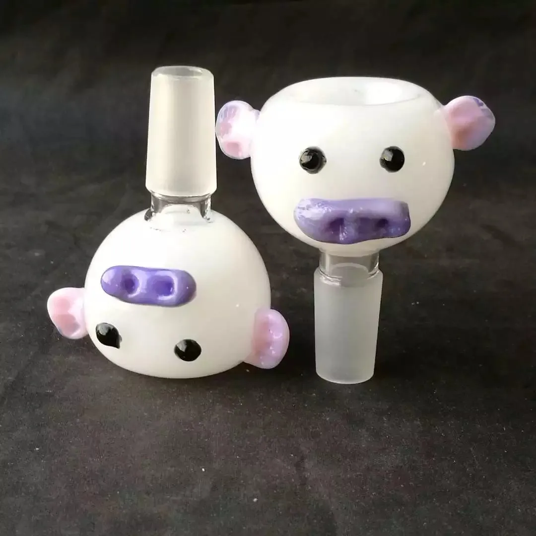 Mignons petits accessoires de bongs en verre à bulles de cochon, Pipes à fumer en verre colorées mini-tuyaux à main multi-couleurs Meilleurs tuyaux en verre à la cuillère