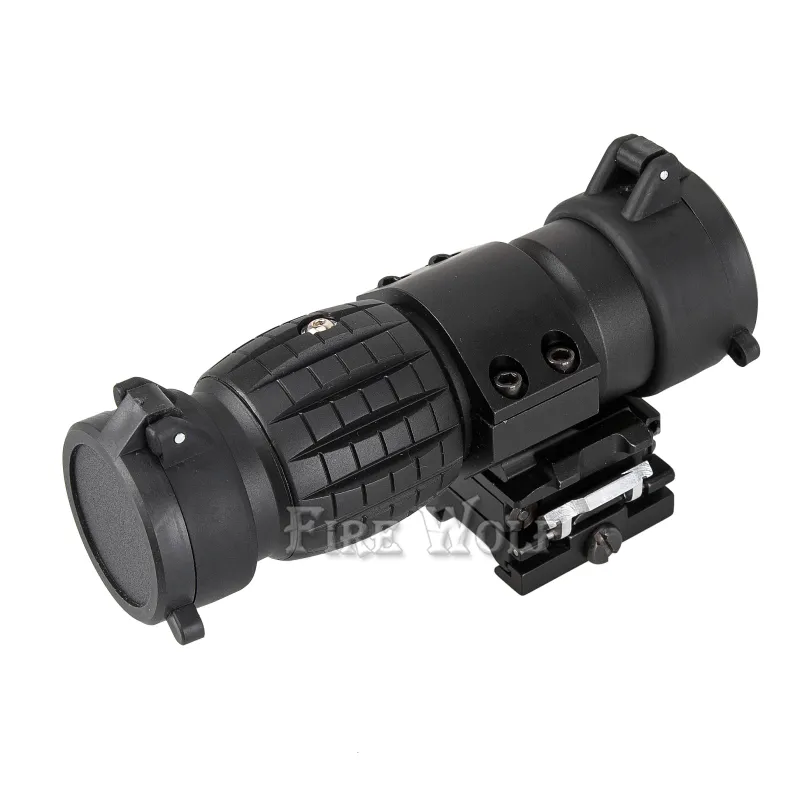 FIRE WOLF Tactical Optic sight 3X Magnifier Scope Compact Hunting Riflescope Sights with Fit for 20mm Rail Mount