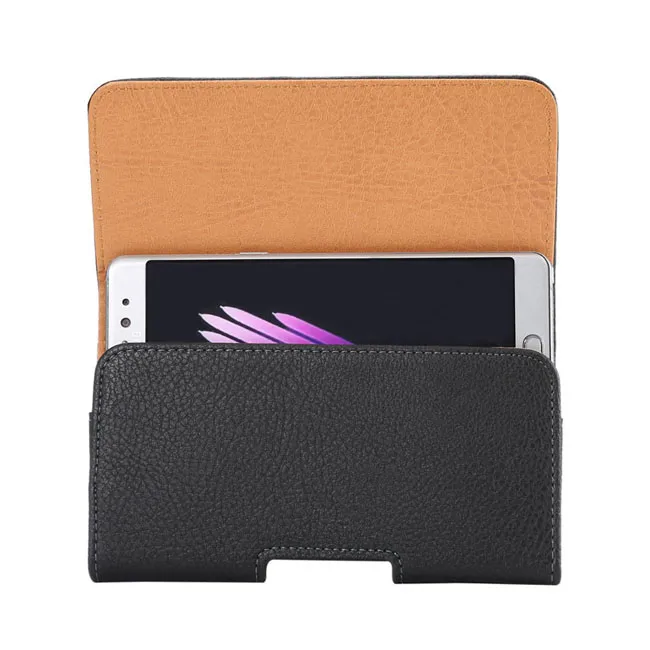 Universal Litchi Grain Pu Leather Cover Cover Case مع حزام مقطع من 4.7 إلى 6.3 بوصة للهاتف المحمول لـ iPhone 11 Pro Max Samsung Note 10