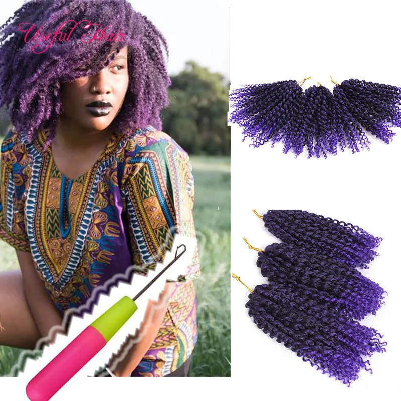 vente en gros au détail 4lot une tête Malibob extension de cheveux synthétiques 8 "3Pcs / set tresses au crochet Twist pour les femmes noires Kinky Curly marlybob Hair