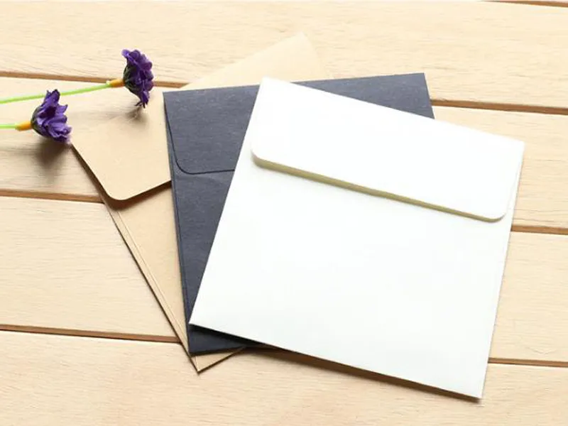 100 pièces10*10cm Kraft carré Mini enveloppes vierges pour carte de membre/petite carte de voeux/enveloppes en papier de stockage