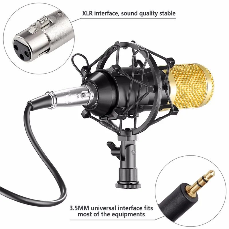 Tout nouveau microphone d'enregistrement sonore à condensateur BM800 avec microphone de diffusion radio à montage par choc pour ordinateur de bureau 1917070