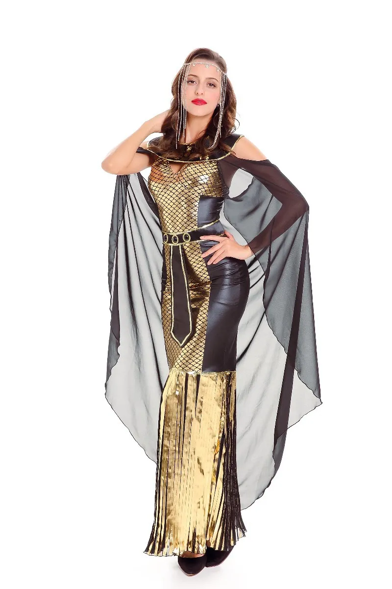 Donne splendida egiziana principessa regina vestito Halloween costume cosplay sexy dea greca imperatrice romana vestito operato