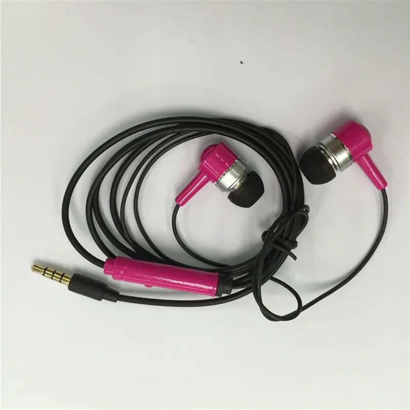 Colorful 3.5mm Earphones In-Ear Headphones with Mic Stereo plastic Headset for all mobile android smart phone earbuds and packing