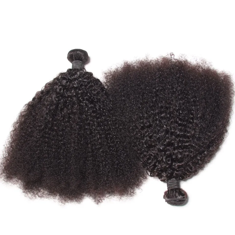 Brazilian Virgin Human Hair Afro Kinky Curly Wave Unprocessed Remy Hair Weaves Double Wefts 100g/Bundle 2bundleCan be Dyed Bleached