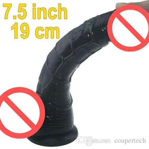 KOSTENLOSER VERSAND!! Schwarzer 8 Zoll realistischer Dildo, wasserdicht, flexibler Penis mit strukturiertem Schaft und starkem Saugnapf, Sexspielzeug für Frauen