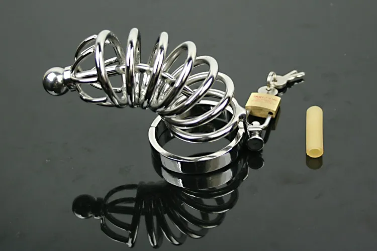 Male Stainless Steel Chastity Cock Cage 5 Size Ring Choose Penis Restraint Belt Prevent Masturbation Urethral Sounds Sex Toy