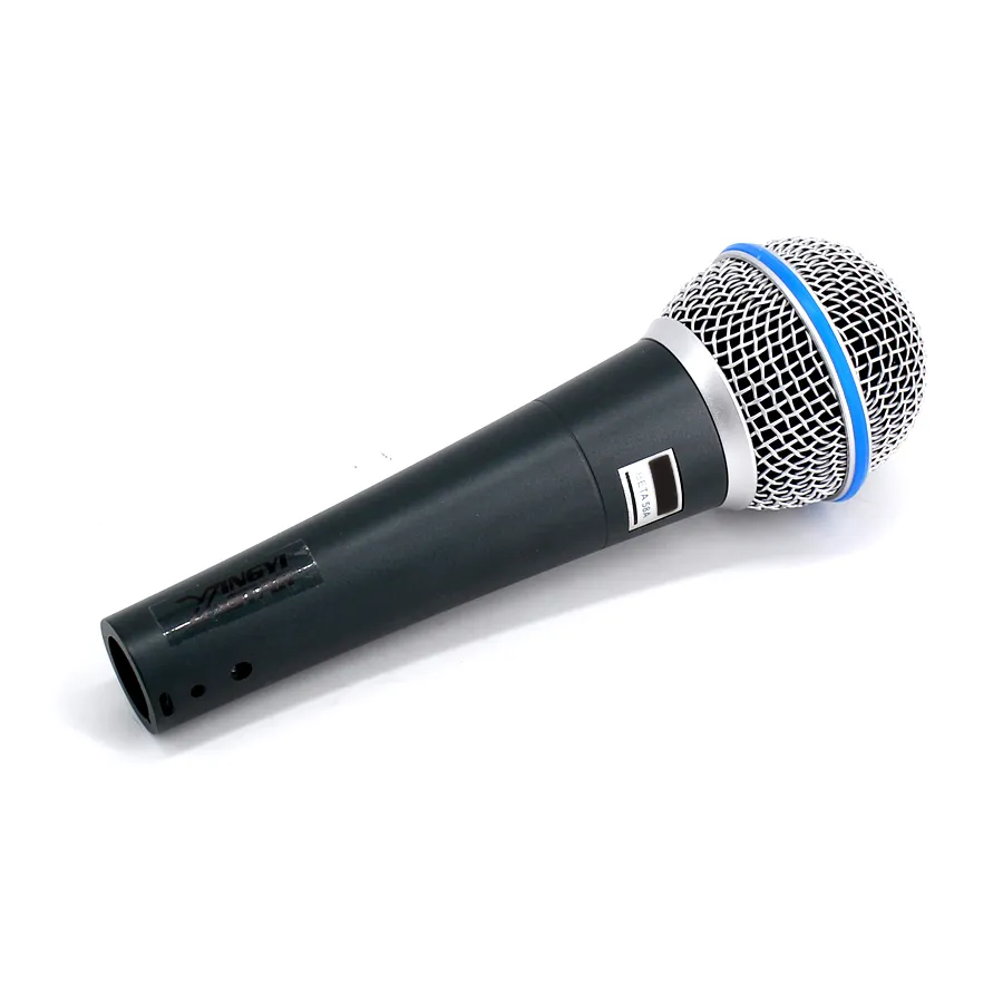 Microfone super cardióide dinâmico vocal com fio profissional microfone para beta58a cantando karaokê mixer gravação de vídeo pc microfone2185690