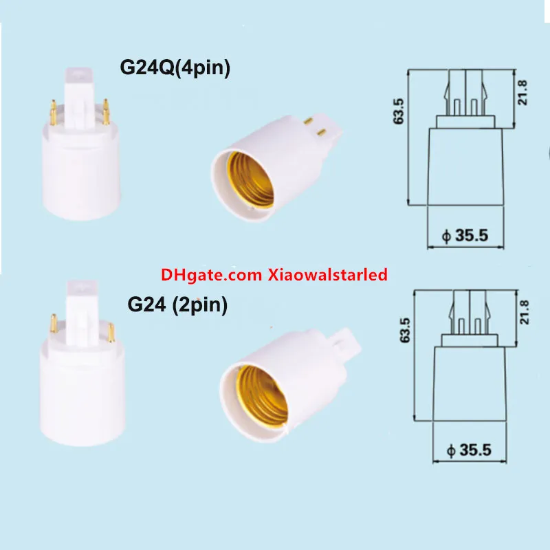 PBT fireproof E27 to G24 lamp base adapter socket 2.52 in length, 1.42 ...